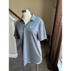 Nike men's gray dri fit polo, size medium